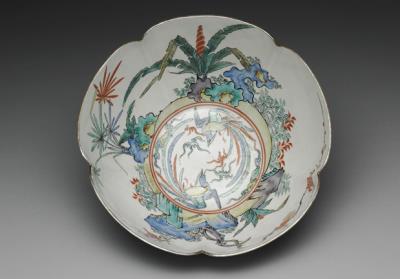 图片[3]-Floral-rimmed porcelain bowl with underglaze blue and wucai decoration, Arita ware-China Archive